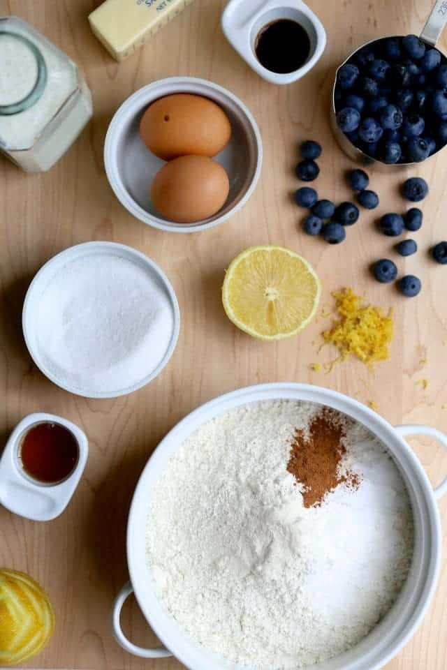 Gluten-Free Lemon Blueberry Coffee Cake with maple