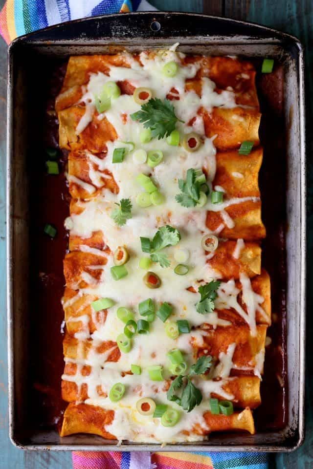 Beef Enchiladas with Green Olive and Raisins