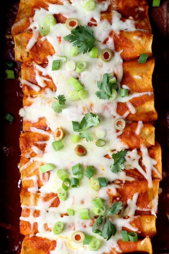 Beef Enchiladas with Green Olive and Raisins