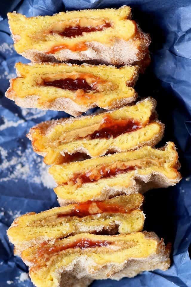 Easy PB+J Sandwich Donuts