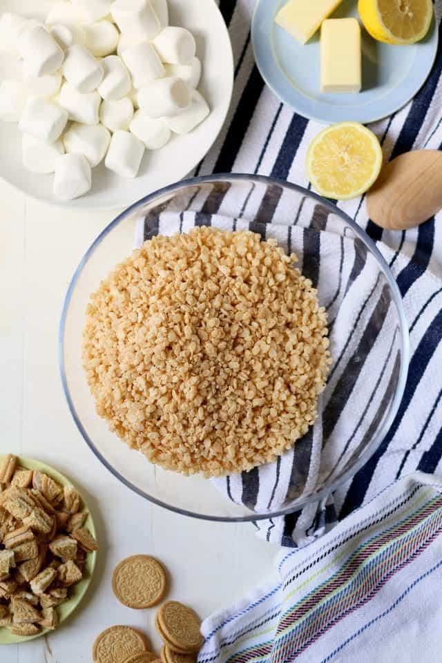 Lemon Vanilla Cookie Krispie Treats