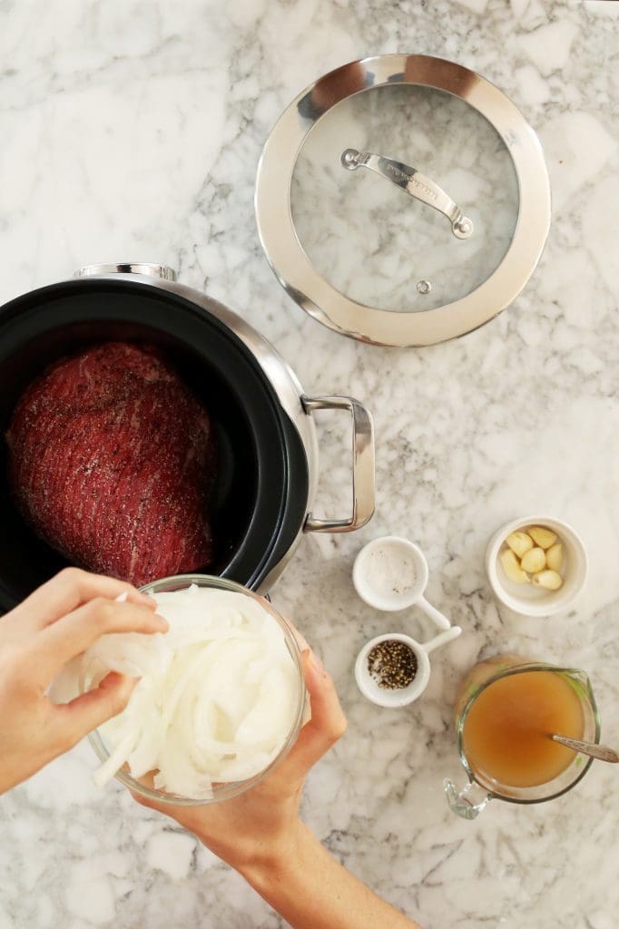 Brisket Breakfast Biscuits with poached egg and horseradish sauce