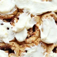 Gluten free carrot cake cinnamon rolls up close and personal