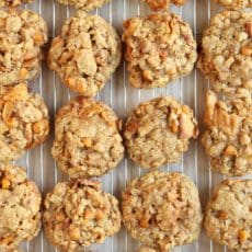 Oatmeal Apple Cookies cooling on wire rack.