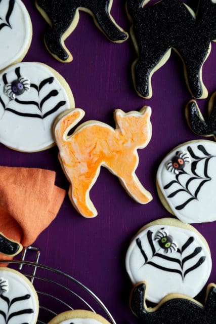 Halloween sugar cookie orange cat.