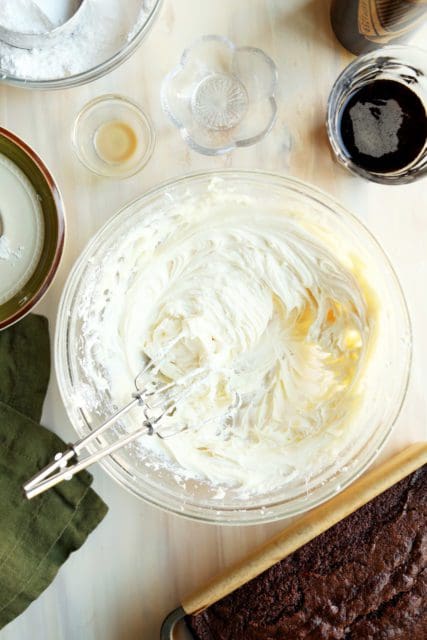 Whipped cream cheese in a medium bowl.