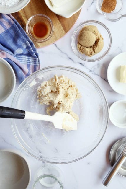 kneading small batch cinnamon roll douugh