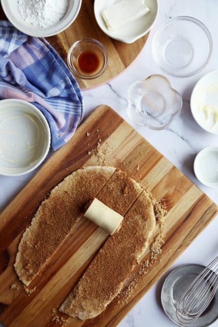 rolling cinnamon roll dough