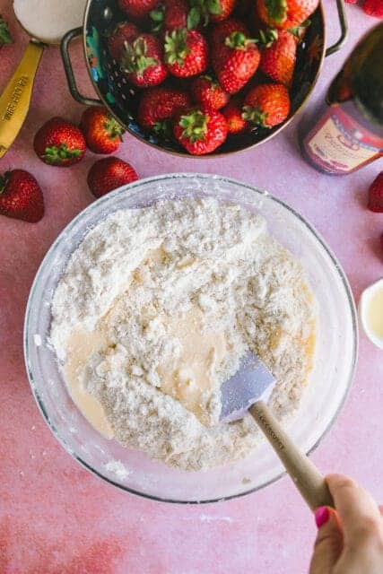 combining wet and dry ingredients