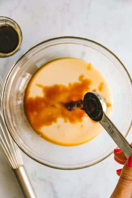 adding vanilla to sweetened condensed milk to make ice cream