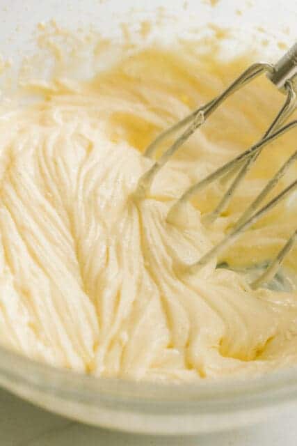 mixing cream cheese filling to fill kolache recipe