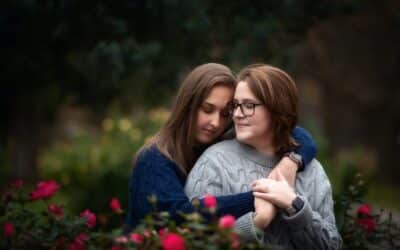Cute Couple’s Photos at Lakeside Park and Rose Garden in Fort Wayne, Indiana || Stephanie + Maddi