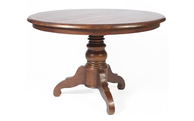 Meja Makan Bundar Antik Pedestal