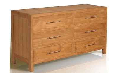 Nakas Drawer Jati Minimalis 6 Laci