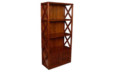 Rak Buku Jati Minimalis 2 Pintu