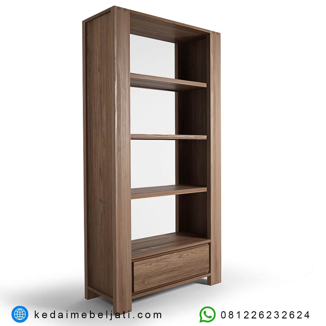 Rak Buku Minimalis Jati