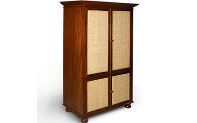 Almari Pakaian Antik Kolonial Pintu Rotan
