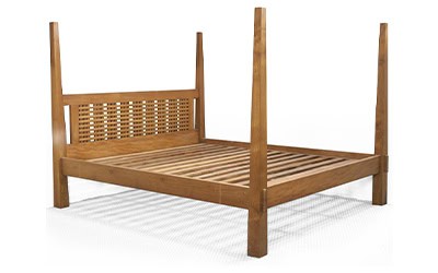 Tempat Tidur Minimalis Jati Kanopi Kerucut