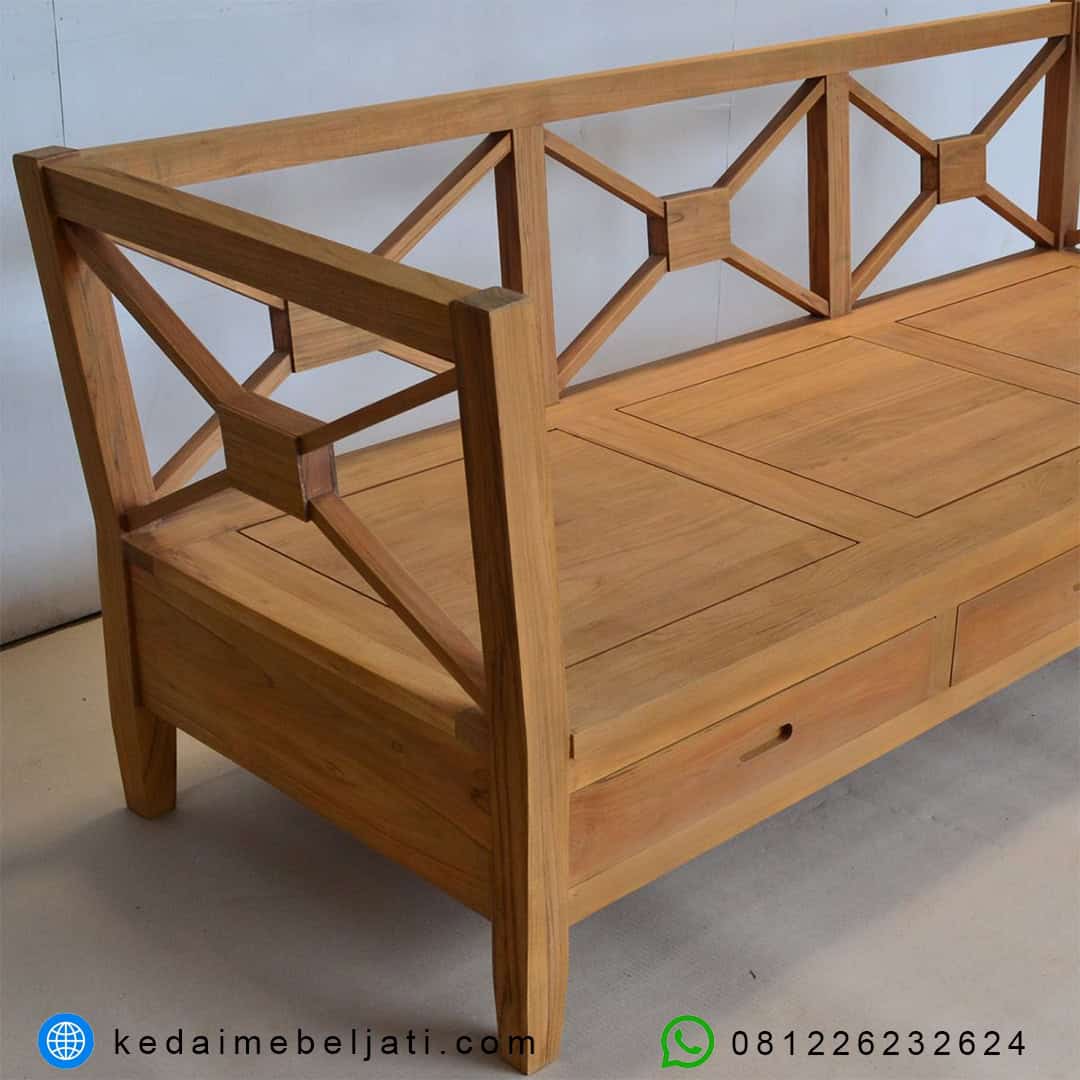Sofa Minimalis Jati 3 Dudukan