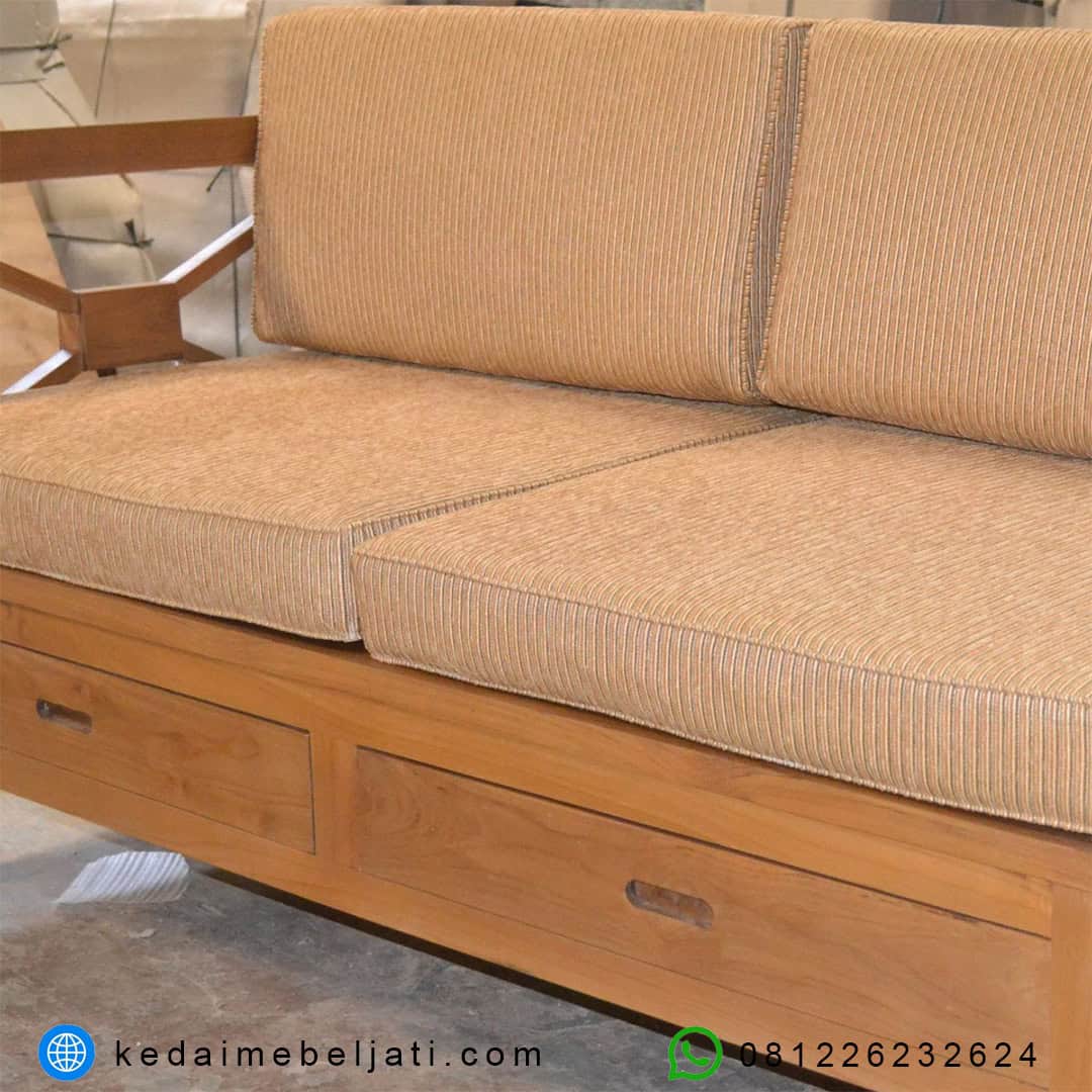 Sofa Minimalis Jati 3 Dudukan
