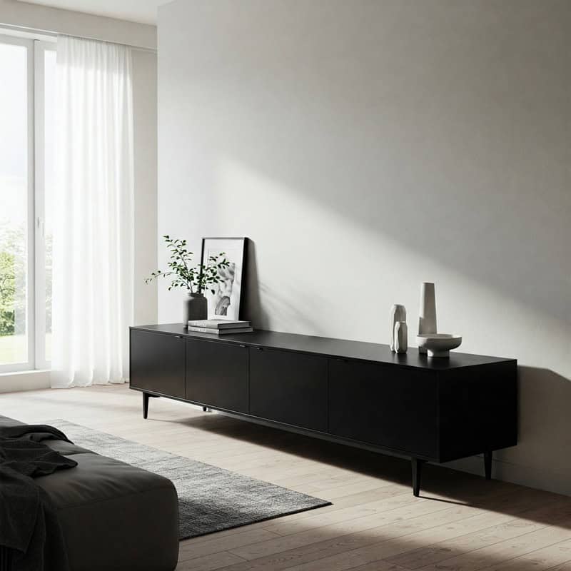 rak Tv warna hitam