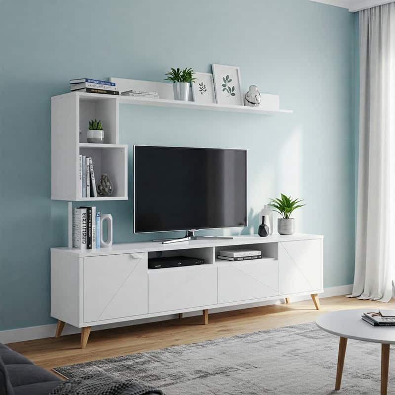 rak Tv warna putih