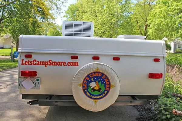 back of a camper from Let's Camp S'more