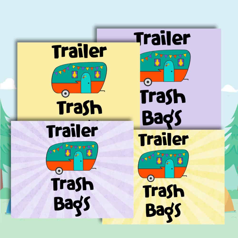 preview of the free trailer park trash bag printables