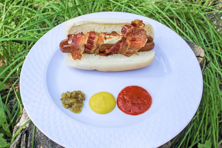 Campfire Bacon Wrapped Hot Dogs