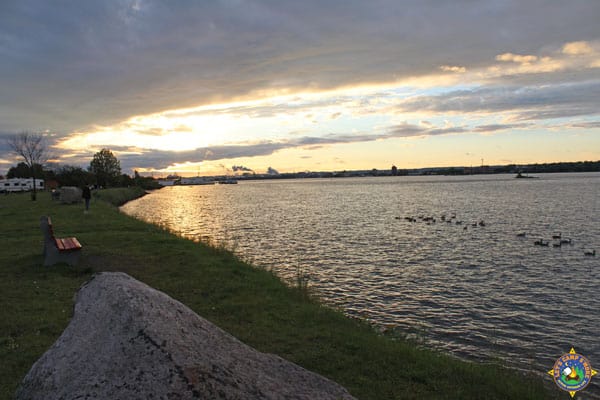 Looking up the St. Mary's RIver toward the Soo Locks