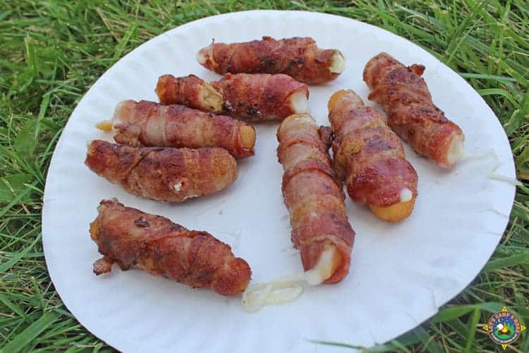 Grilled Bacon Wrapped Mozzarella Sticks