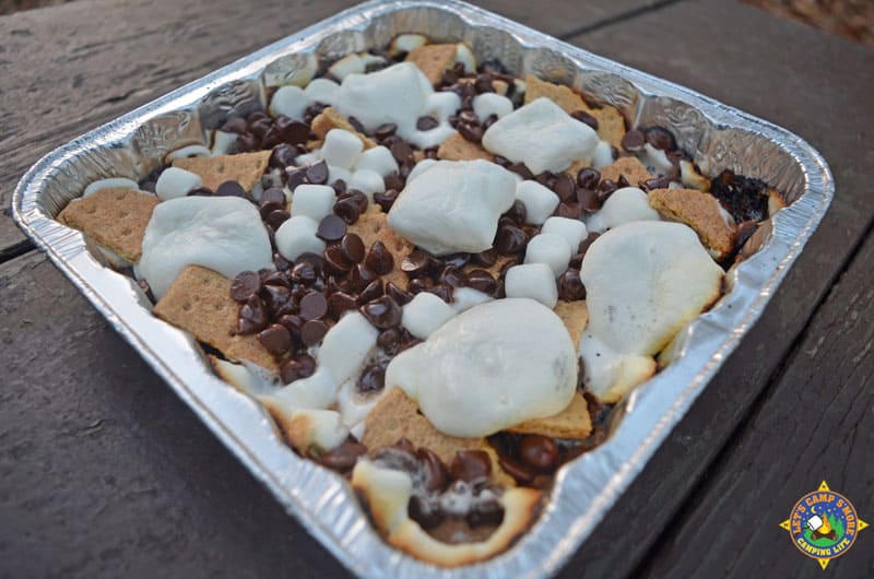 s'more nachos in a pan