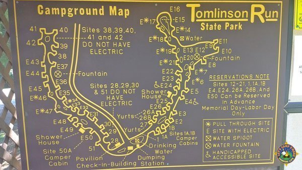 Tomlinson Run Campground Map