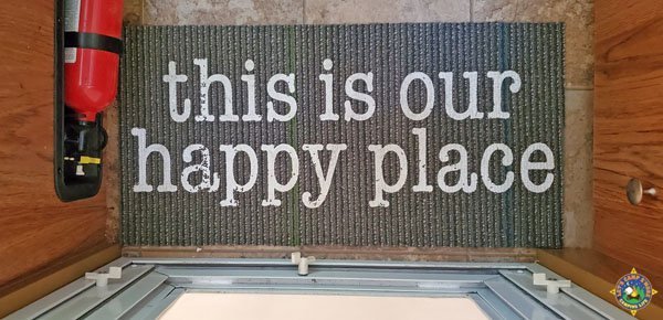 this is our happy place welcome mat