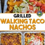 3 pans of corn chip nachos in foil pans