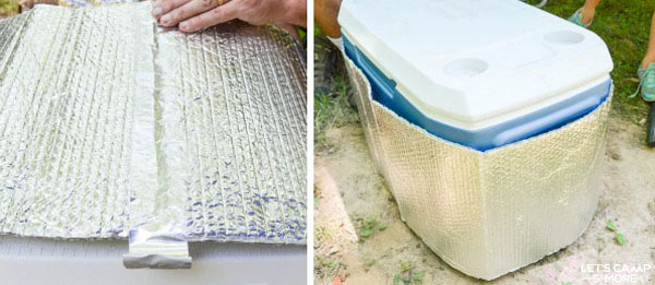 insulated foam wrap being taped