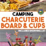 collage of a picnic charcuterie board and cups