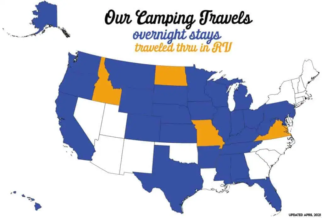 RV map of the USA