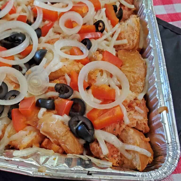 close up of pizza bread
