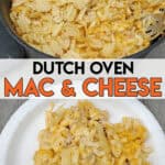 serving of mac & cheese on a white plate
