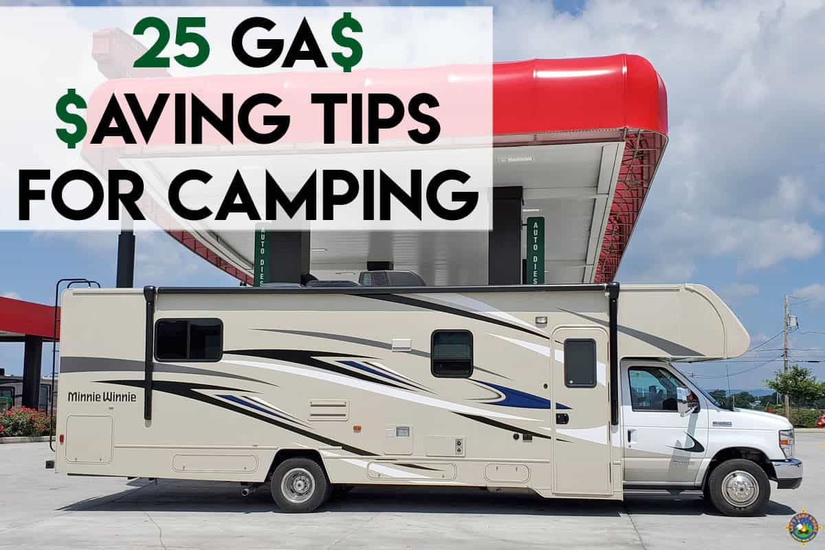 a motorhome at a gas station