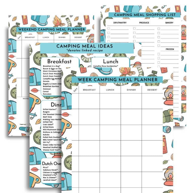 Camping Menu Planner Printable