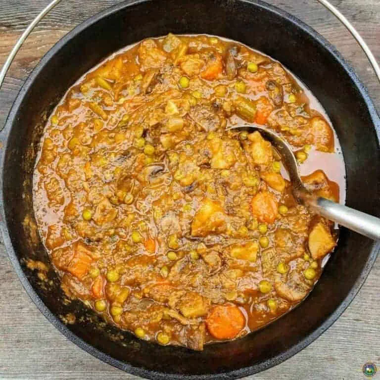 Campfire Beef Stew in a Dutch Oven