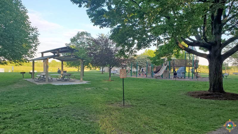 playground and pavilion at Middle Fork Campground