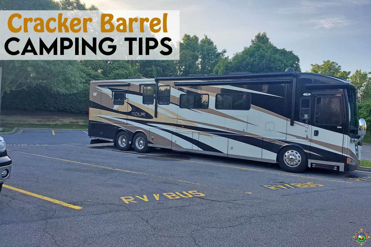 large motorhome parked in an RV Bus parking space