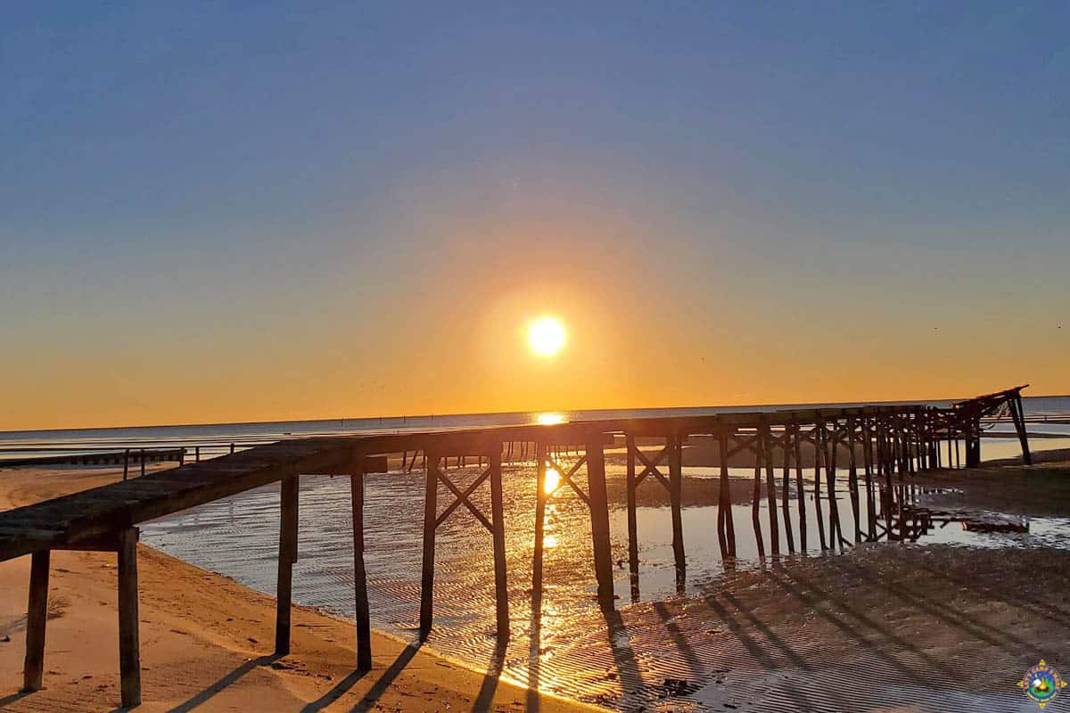 pier on the Gulf of Mexico near Buccaneer State Park in MS