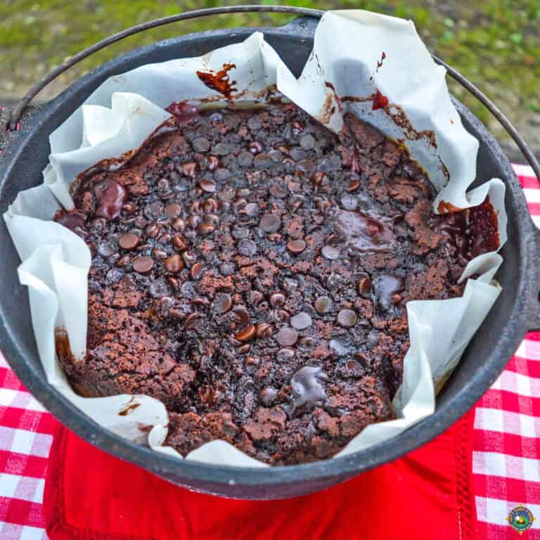 Chocolate Cherry Lava Cake in a Dutch Oven