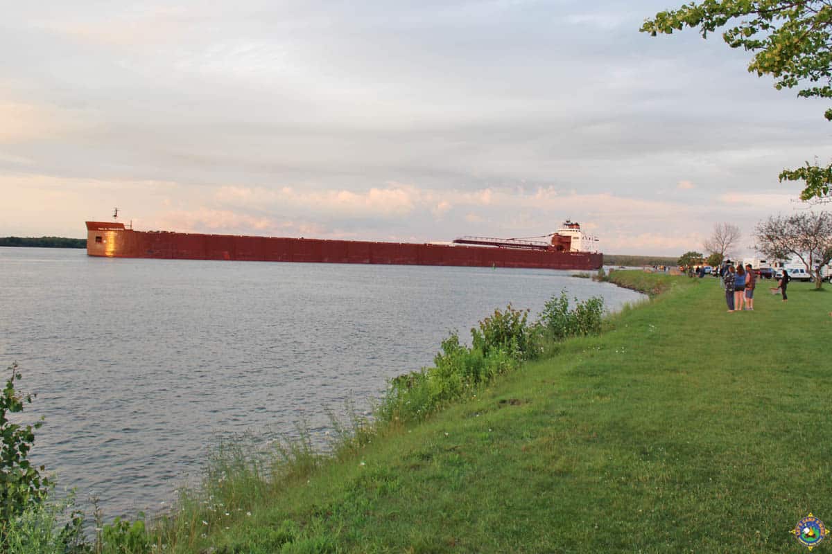 freighter in the St. Mary's River in Sault Ste Marie