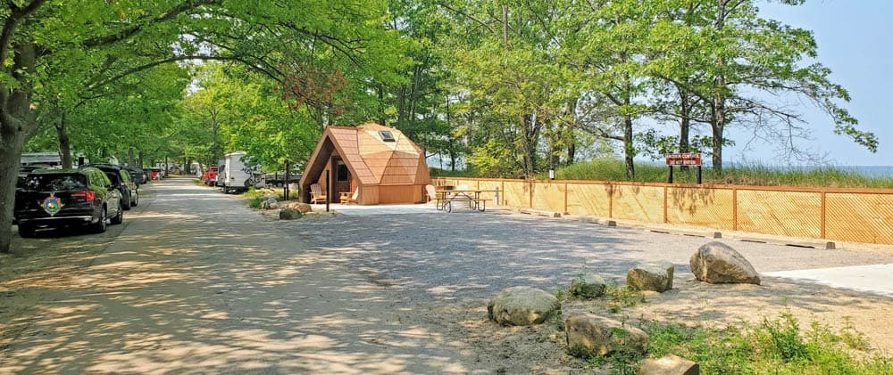 Geodome at Port Crescent State Park in Michigan