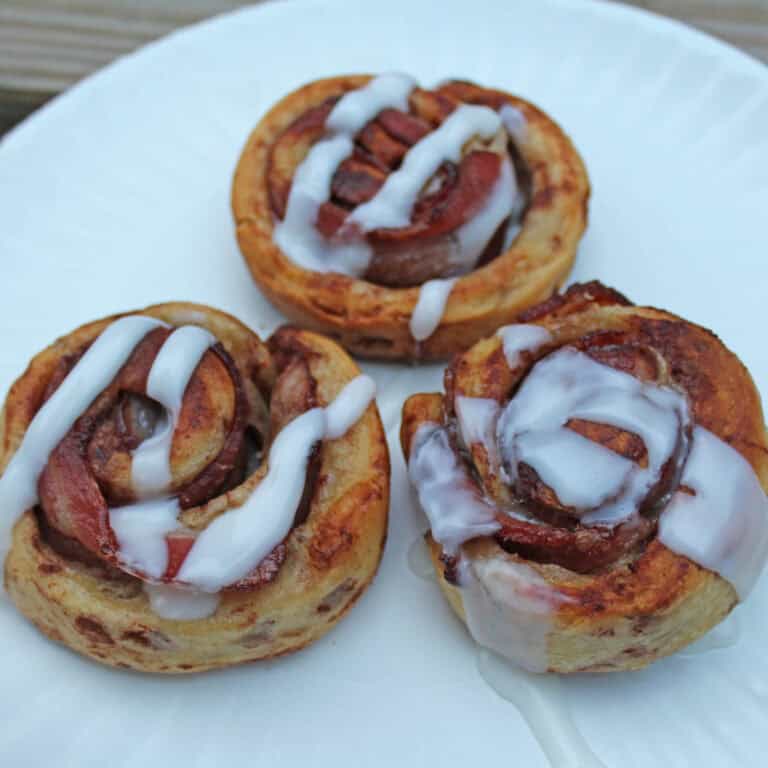 Plate of Bacon Cinnamon Rolls